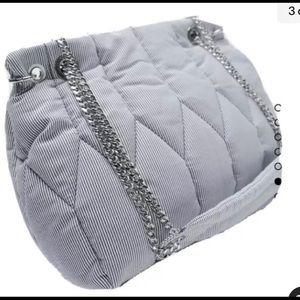 Zara Stripe Blue Quilted Shoulder Bag - 6655/710